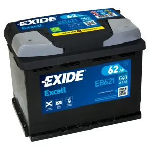Startbatteri - Exide Excell EB621 - 12V (62ah / 540cca)