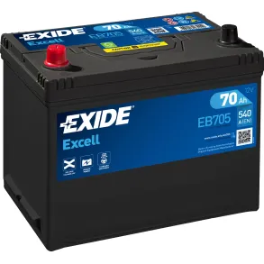 Startbatteri - Exide Excell EB705 - 12V (70ah / 540cca)