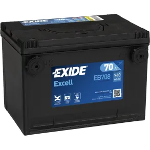 Startbatteri - Exide Excell EB708 - 12V (70ah / 740cca)