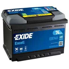 Startbatteri - Exide Excell EB740 - 12V (74ah / 680cca)