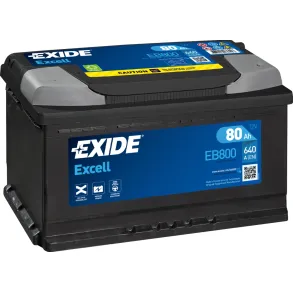 Startbatteri - Exide Excell EB800 - 12V (80ah / 640cca)