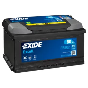 Startbatteri - Exide Excell EB802 - 12V (80ah / 700cca)
