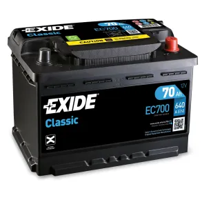 Startbatteri - Exide Classic EC700 - 12V (70ah / 640cca)