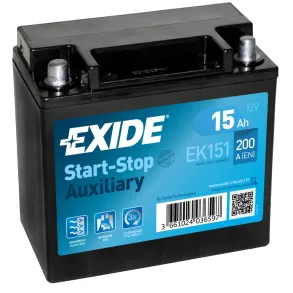 Startbatteri Start/stop - Exide AGM EK151 - 12V (15ah / 200cca)