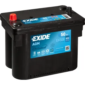 Startbatteri Start/stop - Exide AGM EK508 - 12V (50ah / 800cca)
