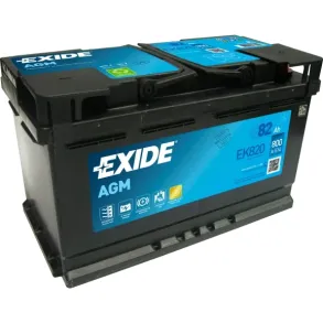 Startbatteri Start/stop - Exide AGM EK820 - 12V (82ah / 800cca)