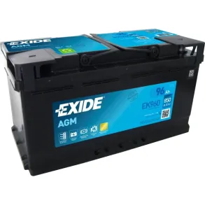 Startbatteri Start/stop - Exide AGM EK960 - 12V (96ah / 850cca)