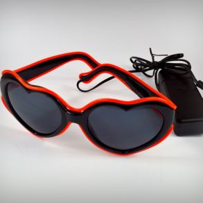 LED Hjertebriller - EL Wire Briller - Forskellige Farver