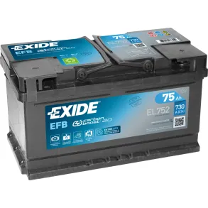 Startbatteri Start/stop - Exide EFB EL752 - 12V (75ah / 730cca)