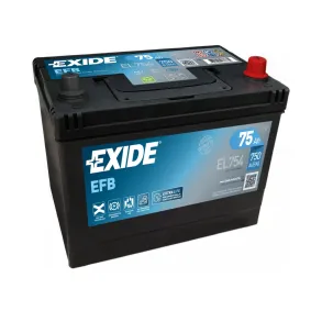 Startbatteri Start/stop - Exide EFB EL754 - 12V (75ah / 750cca)