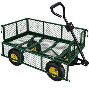 Tr�kvogn med foldbare sider - Robust st�l konstruktion - Belastning maks. 300 kg.