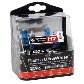 H7 prer 12V - RaceSport Plasma UltraWhite X-treme - 55W (E4-godkendt)