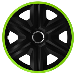 Hjulkapsler 4 stk. - FAST LUX Sort/Grn - Str. 14