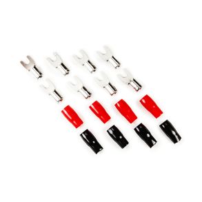 Gaffelkabelsko Rd & Sort - 10 mm2  /  D=4,2MM - Antal 8 stk