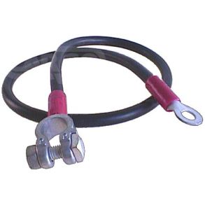 Batteristarterkabel - Sort - L. 70 cm.