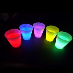 Knklys Festglas - 5 Forskellige Farver 350 ml. - Antal 4 Stk.