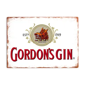 Retro Metalskilt - Gordons Gin - Strrelse 20x30 cm