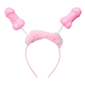 Festligt pandeb�nd - Pink Willie m. pels