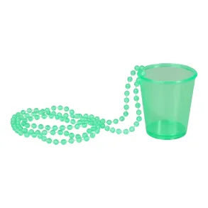 Halsk�de med shotglas - Neon gr�n - 39 cm