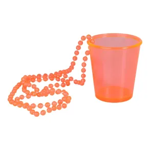 Halsk�de med shotglas - Orange - 39 cm