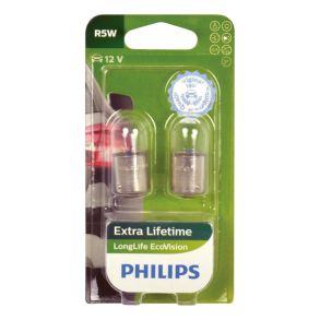 R5W Pre 12V - Philips Longlife EcoVision - 2 stk.