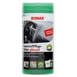 Vinylglans Car Wipes 25 stk - Sonax Plastic Care Wipes - 20x18 cm
