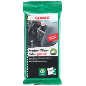 Vinylglans Car Wipes 10 stk - Sonax Plastic Care Wipes - 20x18 cm 