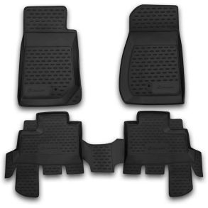 Gummimtte st med kant - JEEP Wrangler 4-drs 2007-> 4 stk.