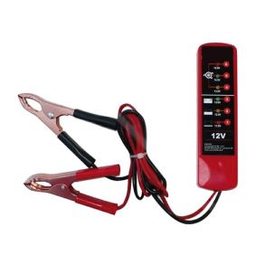 Batteri- og alternatortester 12V - Universal - Inkl. 2 batteriklemmer og kabel (med LED indikator)