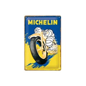 Metalskilt original - Michelin Motorcycle Bibendum - 20x30 cm