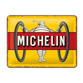 Metalskilt - Original Michelin Tyres Yellow - 15x20 cm