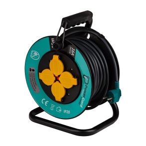 Kabeltromle 25 meter med 4 udtag - PowerCord Smart Energy 3x 2,5 mm� - Uden jord