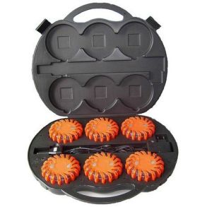 Advarselslys Kuffert Genopladelig - 6 stk. p�rer med 16xLED (CE/EMC godkendt)