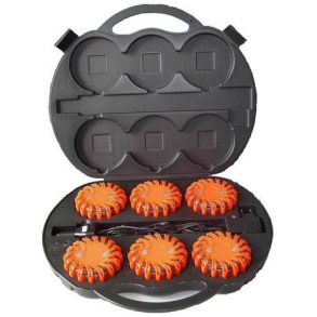 Advarselslys Kuffert Genopladelig - 6 stk. prer med 16xLED (CE/EMC godkendt)