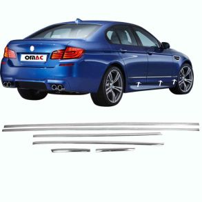 Sidelister - Bmw 5er F10 F11 F07 RG. 2010-2016 - 6 stk. PVC Plastik krom