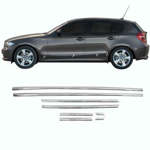 Sidelister - BMW 1er E87 RG. 2004-2011 - 8 stk. PVC Plastik krom