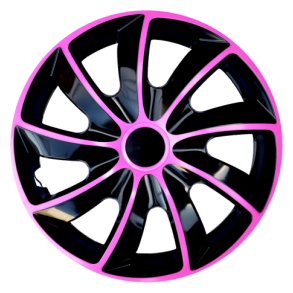 Hjulkapsler 4 stk. - QUAD Sort/pink - Str. 15