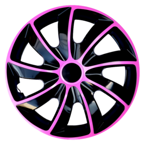 Hjulkapsler 4 stk. - QUAD Sort/pink - Str. 17