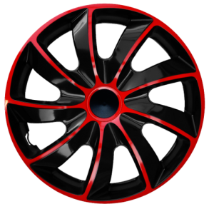 Hjulkapsler 4 stk. - QUAD Sort/R�d - Str. 17