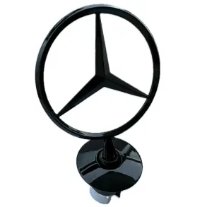 Stjerne til Mercedes motorhjelm - Original Mercedes - Sort krom