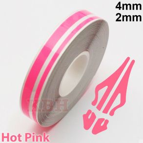 Stafferingstape - Dobbelt 4+2 mm - Pink 9,8 meter
