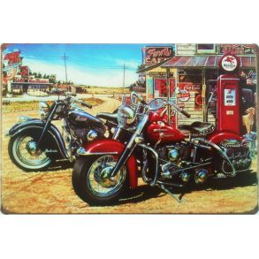 Retro Metalskilt - Motorcykler - Str. 20x30 cm.