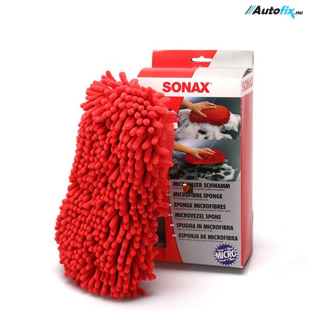 Sonax Microfiber Vaskesvamp - Rød