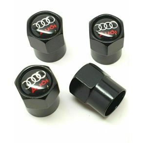 Ventilhtter Audi - Sort Med logo - 4 stk