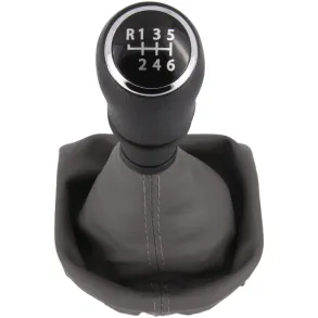 Gearknop & gearmanchet 6-gear - Sort & gr kunstlder - VW T6 rg. 2015 ->