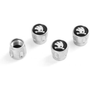 Ventilhtter Originale Skoda - Sort & slv Logo - 4 stk