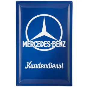 Retro metalskilt original - Mercedes Kundendienst - 40x60 cm