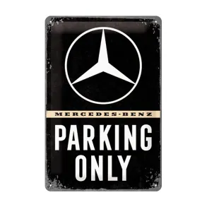 Retro metalskilt original - Mercedes Vintage Parking Only - 30x40 cm
