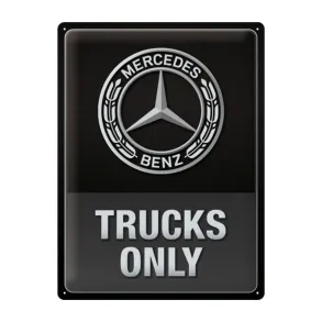 Retro metalskilt original - Mercedes Vintage Trucks Only - 30x40 cm