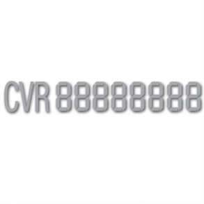 CVR NR-Skilt - S�lv Str. 3,3X22 cm